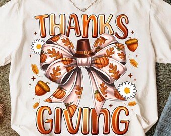 Thanksgiving Bow PNG: Trendy Fall Coquette Design (Digital Download)