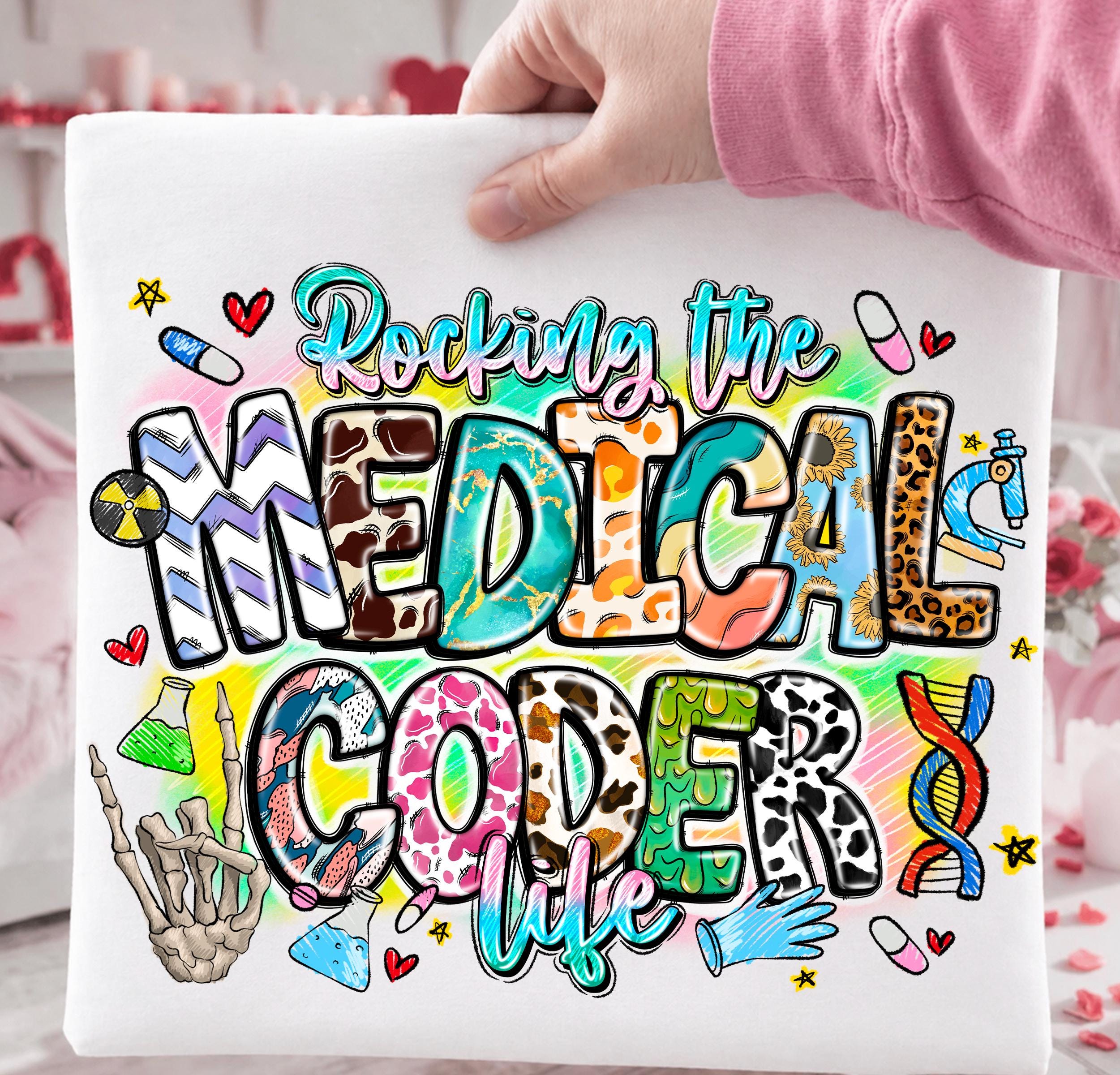Medical Coder Rainbow Rockin Medical Coder Life PNG, Western CMA Design (digital Download) - Etsy