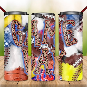 Game Day Tumbler, Western Tumbler Png, 20oz Skinny Tumbler, Soccer, Baseball, Basketball, Volleyball, Football, Tumbler Sublimation Designs