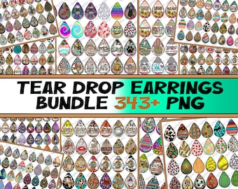 343+ Tear Drop Earring Designs PNG Mega Bundle: Sublimation Designs (Digital Download)