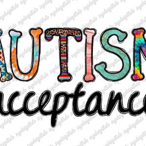 Autism Acceptance Png, Autism Png, Autism Awareness Png, Autism Puzzle, Western, Tie Dye, Digital Download, Sublimation Design