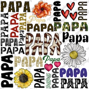 Papa Design Png File, Western, Papa Png, Heart Png, Rose Png, Western Papa, Sublimation Papa, Typography,Digital Download,Sublimation Design