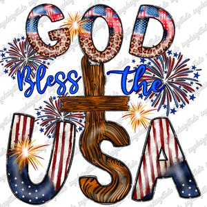 God Bless The USA Png, USA Png, Western, 4th of July, American Flag, Fireworks Png, Arrow Png, Digital Download,Sublimation Design