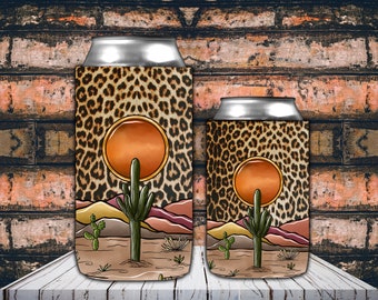 Desert Leopard Can Cooler PNG: Sublimation Design (Digital Download)