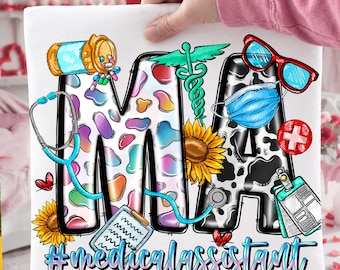 Medical Assistant MA Design, Nurse PNG Sublimation (Digital Download)