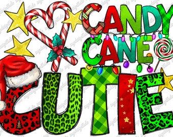 Candy Cane Cutie Png Sublimation Design, Cute Girls Christmas Png, Leopard Candy Cane Cutie Png, Merry Christmas Png, Digital Download
