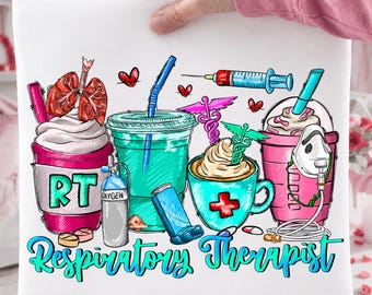 Respiratory Therapist Coffee PNG, Leopard Western Watercolor Sublimation (Digital Download)