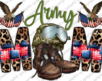 Army Mom PNG File: Camouflage American Flag Design (Digital Download)
