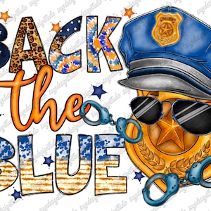Back The Blue PNG,Blue Stripe Stars Police Design, American Flag, Police Design, Western, Leopard, Sublimation Design, Digital Download
