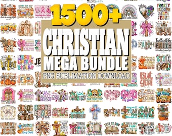 1500+ Christian Sublimation PNG Bundle, Faith, Jesus, Bible Quotes (Digital Download)
