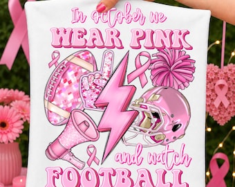 Pink Football Breast Cancer Awareness PNG (Digital Download)