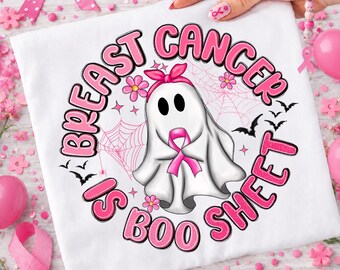 Breast Cancer Ghost PNG, Pink Ribbon Halloween Awareness (Digital Download)