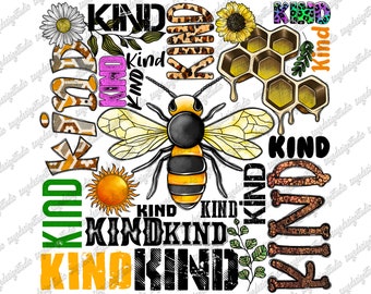 Bee Kind PNG File: Sunflower Western Design (Digital Download)