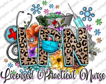 LPN Nurse Design: Western Floral Stethoscope PNG (Digital Download)