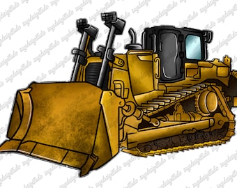 Bulldozer Clipart PNG: Western Leopard Sublimation Design (Digital Download)
