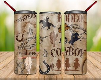 Country Tumbler, Western Tumbler Png, 20oz Skinny Tumbler, Country, Wild West, Cowboy, Rodeo Png, Desert,Cactus, Tumbler Sublimation Designs