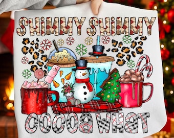 Shimmy Shimmy Cocoa What Christmas PNG: Preppy Faux Glitter Brushstroke (Digital Download)