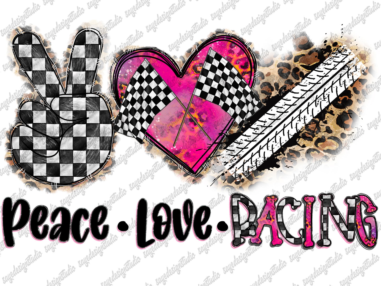 Peace Love Racing Vector Peace Love Racing PNG: Car Racing Wife, Sublimation Design (digital ...