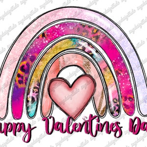 Happy Valentine&#39;s Day Png, Valentine’s Day Png, Valentine PNG Design, Rainbow Png, Heart, Valentine&#39;s Day, Digital Download, Sublimation