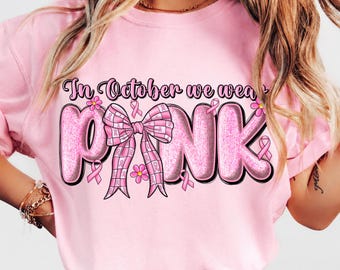 Breast Cancer Awareness PNG, Pink Ribbon Bow Sublimation Design (Digital Download)