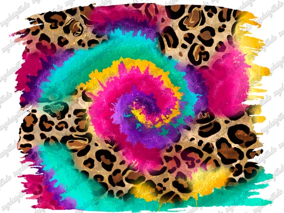 Leopard Tie Dye PNG: Watercolor Aztec Glitter (digital Download
