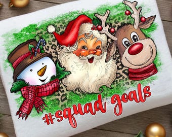 Squad Goals Christmas PNG: Preppy Xmas Shirt Design (Digital Download)