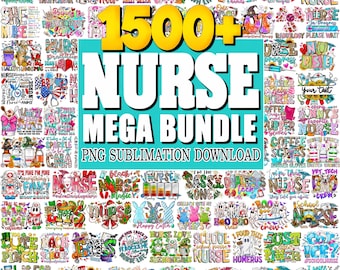 1500+ Nurse PNG Mega Bundle, Stethoscope Bow Clipart, Seasonal Designs (Digital Download)