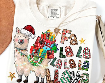 Fa La La Llama Christmas PNG, Shirt Sublimation Design (Digital Download)