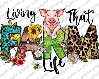 Farm Life Animals PNG: Western Pig Sublimation Design (Digital Art)