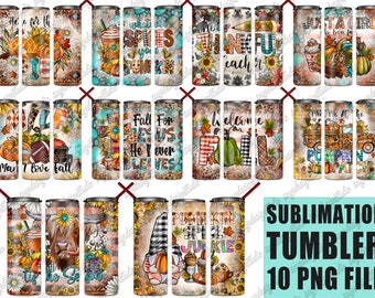 Fall Tumbler PNG Bundle: Pumpkin Spice Designs (Digital Download)