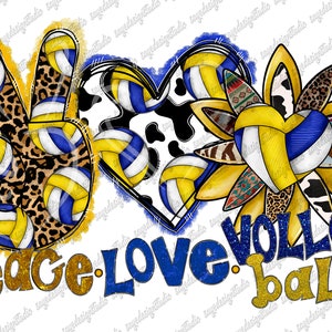 Peace Love Volleyball PNG: Sublimation Design (Digital Download)