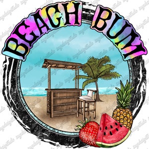Beach Bum Png File, Hello Summer, Summer Design, Beach Bum Design, Beach Png, Summer Vibes, Leopard, Digital Download, Sublimation Design