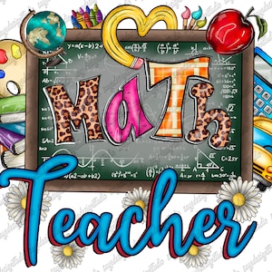 Math Teacher png sublimation design download, Teacher&#39;s Day png, western math Teacher png, Teacher life png, sublimate designs download