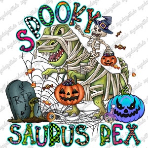 Halloween Png File, Dinosaur png, Spooky Saurus Rex png, Sublimation File,Sublimation Designs Downloads,Digital Download, Spooky Season