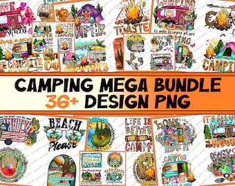 Camping Mega Bundle PNG: 36+ Designs (Digital Download)