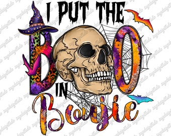Boujie Halloween Skull PNG: Trick or Treat Sublimation (Digital Download)