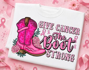 Breast Cancer Awareness Cowgirl Boot PNG (Digital Download)