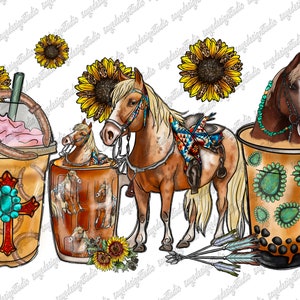 Horses coffee cups png sublimation design download, coffee cups png, animal coffee cups png, horse png, sublimate designs download