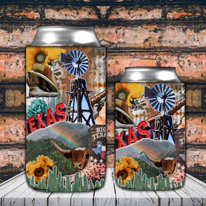 Texas Can Cooler Png, 12oz Can Cooler, 15oz Slim Can Cooler, TX Png,Can Cooler Png,Texas Design,Western, Digital Download,Sublimation Design