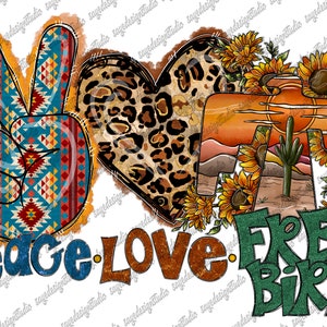 Peace Love Freebird PNG, Country Png, Thunderbird, Aztec Free Bird, Sublimation Design, Digital Download Price, Free Bird, Digital PNG File