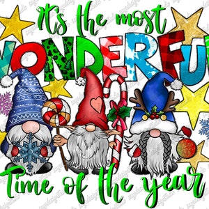 It&#39;s The Most Wonderful Time Of The Year Png, Merry Christmas, Gnome Png, Christmas Tree png,Western,Santa png,Sublimation,Digital Download