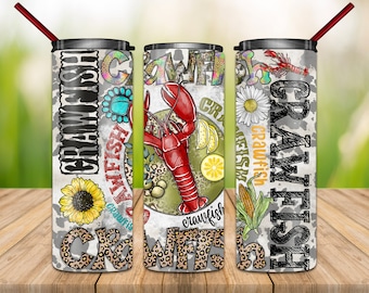 Crawfish Tumbler Png, Crawfish Png, Corn Png,Sunflower,Crawfish Design, Western Tumbler Png, 20oz Skinny Tumbler,Tumbler Sublimation Designs