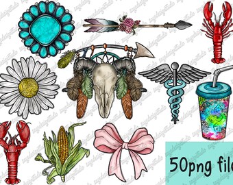 Watercolor Western PNG Bundle: Sublimation Designs (Digital Download)
