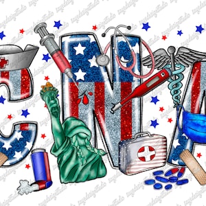 4th Of July CNA Png,Certified Nursing Assistant,4th Of July,Nurse Life,American Nurse,Medical Assistant, Digital Download,Sublimation Design