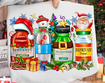 Christmas Pharmacy Nurse Santa Png, Peppermint Propofol (Digital Download)