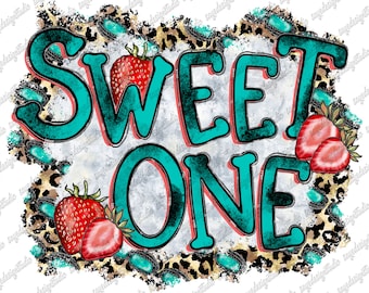 Sweet One Strawberry PNG File: Summer Sublimation Design (Digital Download)