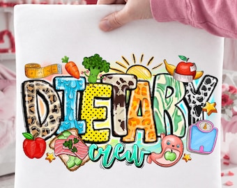 Dietary Crew PNG, Leopard Nurse Life, Vintage Style (Digital Download)