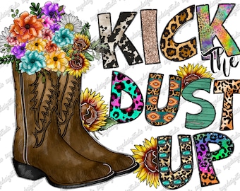 Cowboy Boots & Sunflower PNG: Western Sublimation Design (Digital Download)
