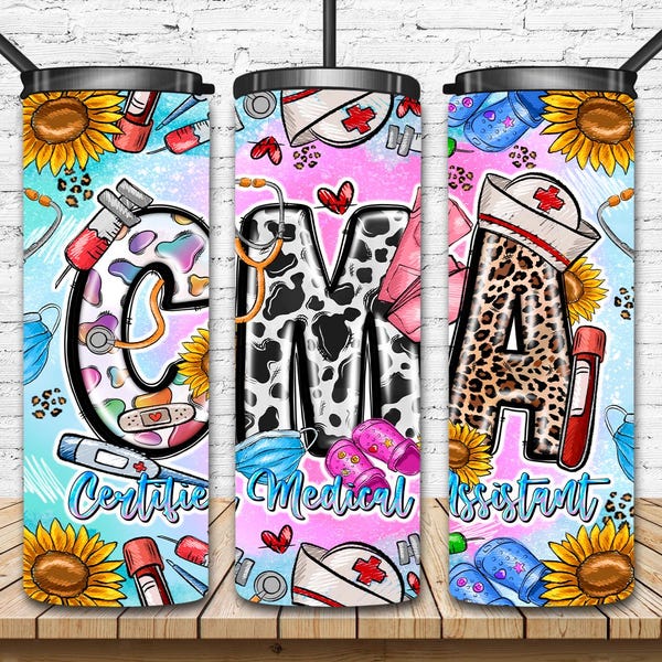 Certified Medical Assistant Tumbler Design, Western CMA PNG (Digital Download)