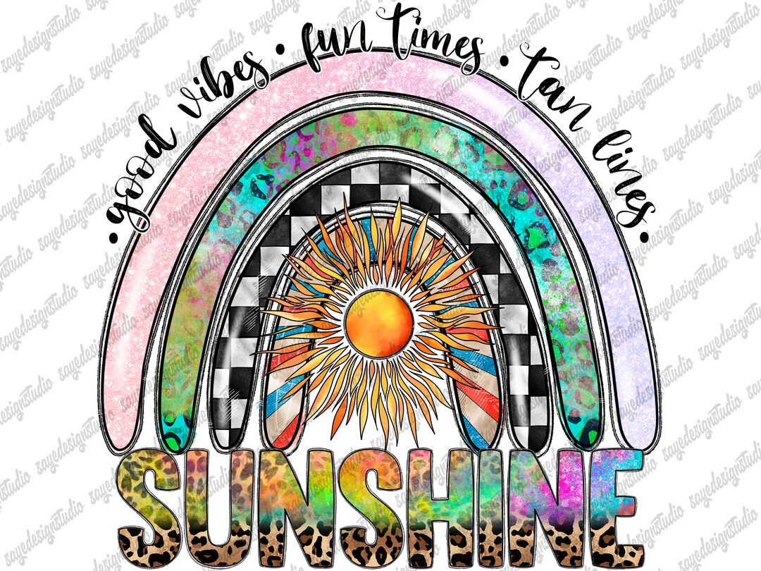 Good Vibes Fun Times Tan Lines Sunshine PNG, Sun Rays, Wave, Summer Png ...